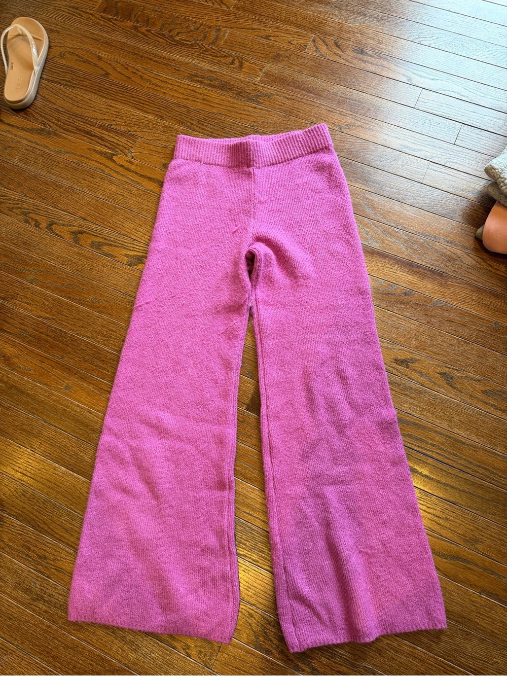 Pink Rose Hot Pink Knit Flared Sweatpants
